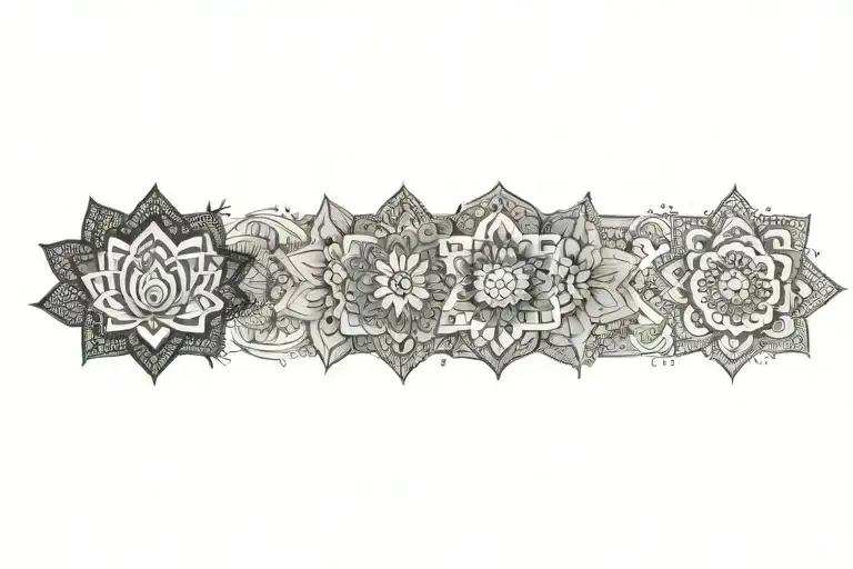 lotus mandala henna inspired patterns tattoo design idea