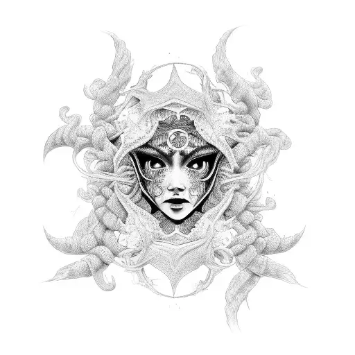 strongly detailed womb tribal tattoo like on hentai girls tattoo design idea