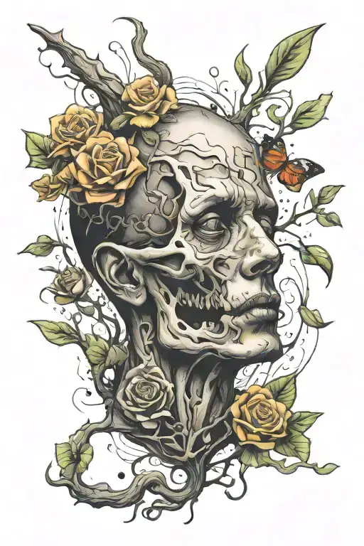 depression alone and about pushing tattoo design idea
