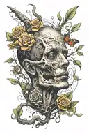 depression alone and about pushing tattoo design idea