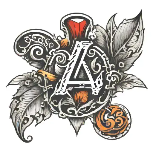 the number 47 with some small details but not too complicated tattoo design idea