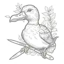 Lemon Duck Holding a knife tattoo design idea