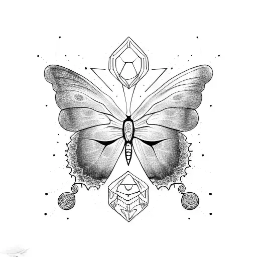 Butterfly Virgo Pisces  tattoo design idea