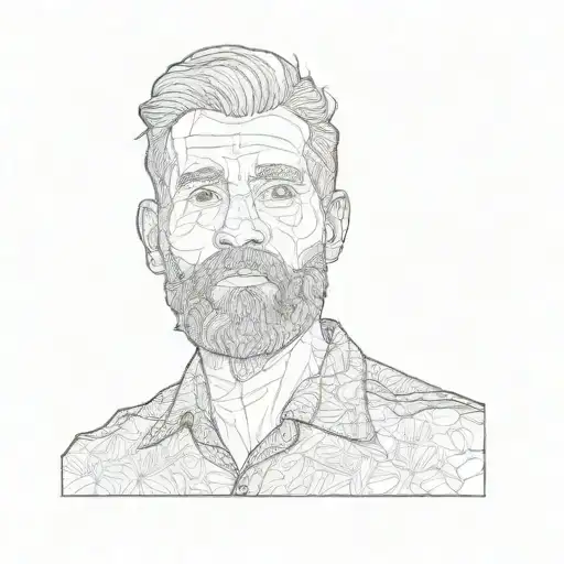 a man with a beard tattoo design idea