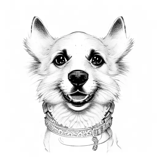 dog memorial, mutt, old tattoo design idea