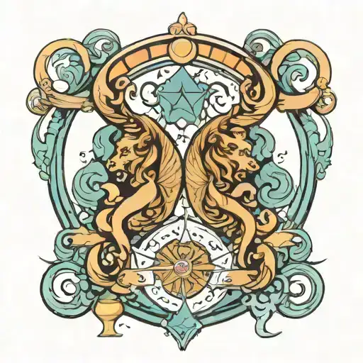 Gemini and Aquarius sign tattoo design idea