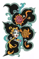 Gemini and Aquarius love symbol merging tattoo design idea