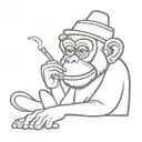 monkey clown smoking weed tattoo design idea
