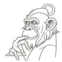 monkey clown smoking weed tattoo design idea