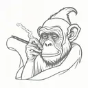monkey clown smoking weed tattoo design idea
