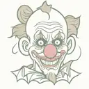 zombie clown smoking weed  tattoo design idea