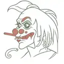 zombie clown smoking weed  tattoo design idea