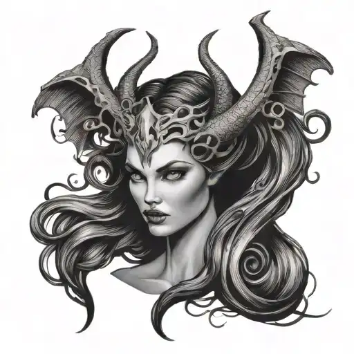 medusa and maleficent combination tattoo design tattoo design idea