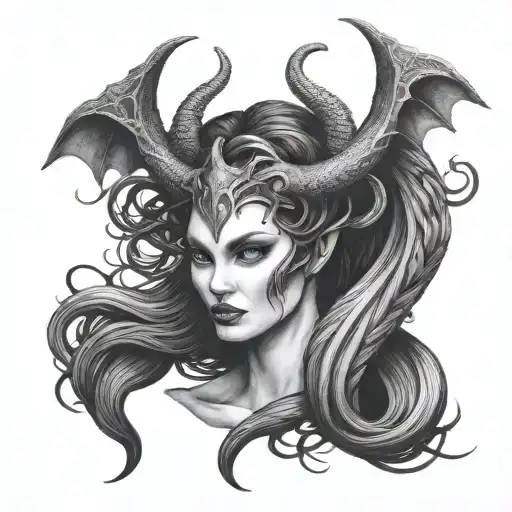 medusa and maleficent combination tattoo design tattoo design idea