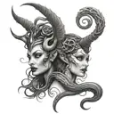 medusa and maleficent combination tattoo design incorporating elements tattoo design idea