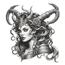 medusa and maleficent combination tattoo design incorporating elements tattoo design idea