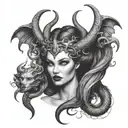 medusa and maleficent combination tattoo design tattoo design idea
