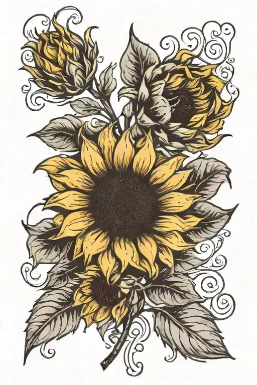 Sunflower "imperfectly beautiful" tattoo design idea