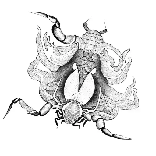 scorpion with a cattleya tattoo design idea