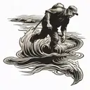 Peter walking on water tattoo design idea
