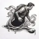 Peter walking on water tattoo design idea