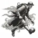 Peter walking on water tattoo design idea