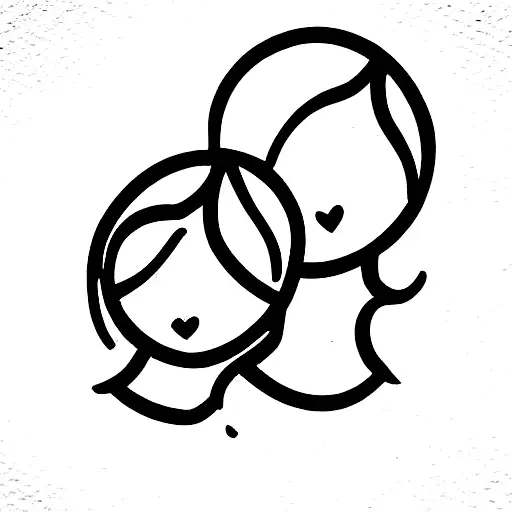 two mini ladies tattoo design idea