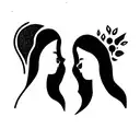 two mini ladies tattoo design idea