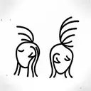 two mini ladies tattoo design idea