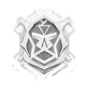 A dotwork design featuring the N7 logo from Mass Effect tattoo design idea