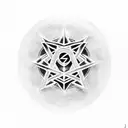 A dotwork design featuring the N7 logo from Mass Effect tattoo design idea