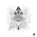 A dotwork design featuring the N7 logo from Mass Effect tattoo design idea