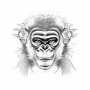 monkey with monster tattoo design idea