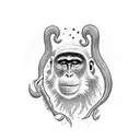 monkey with monster tattoo design idea