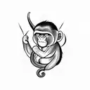 monkey with monster tattoo design idea