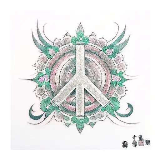 peace and love  tattoo design idea