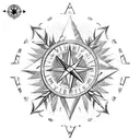 intricate half sleeve with trees, antlers, arrows and a quiver, a compass, and family and faith representation  tattoo design idea