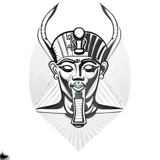 king tut linework pyramid  tattoo design idea