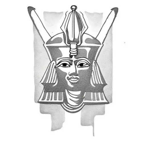 king tut linework tattoo design idea