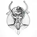 king tut linework tattoo design idea