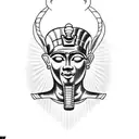 king tut linework tattoo design idea