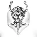 king tut linework tattoo design idea