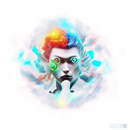 dark and light avatar fusing tattoo design idea