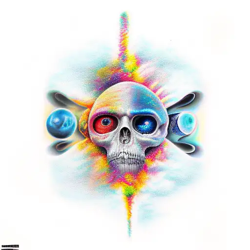 dark and light fusing tattoo design idea