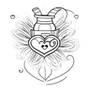 blank heart with the words "grandpa" tattoo design idea