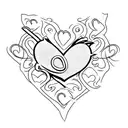 blank heart with the words "grandpa" tattoo design idea