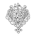 blank heart with the words "grandpa" tattoo design idea