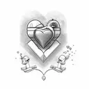 blank heart with the words "grandpa" tattoo design idea