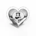 blank heart with the words "grandpa" tattoo design idea