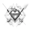 blank heart with the words "grandpa" tattoo design idea